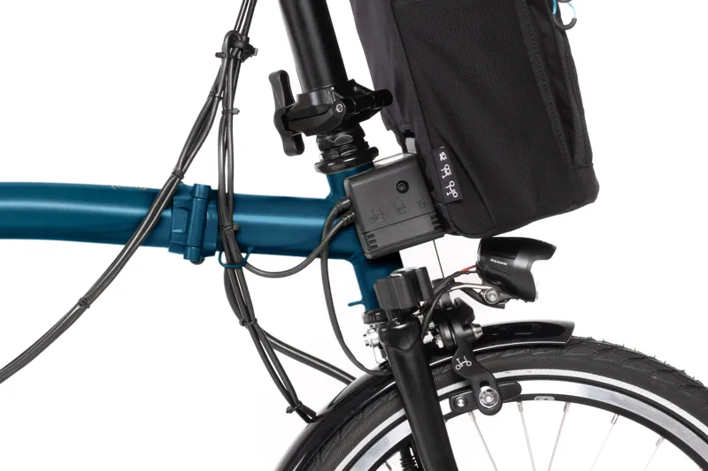 Brompton Electric C Line Explore 12 Speed Folding Bike 2025 in Ocean Blue-6